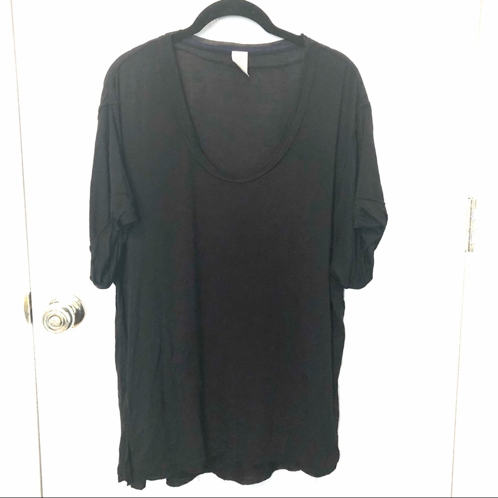 We The Free Black Scoop Neck Oversized Tee